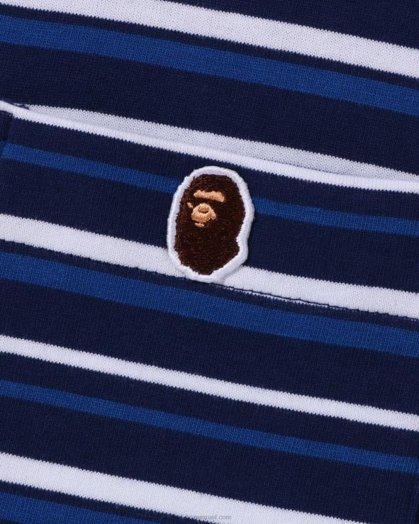 כְּחוֹל A Bathing Ape 644LV119 גברים חישוק נקודה אחת רגועה טי