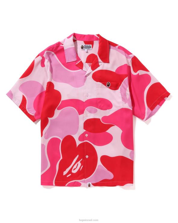 וָרוֹד A Bathing Ape 644LV122 גברים חולצת צווארון פתוח של abc camo