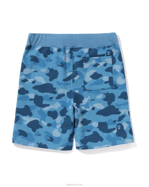 כחול בהיר A Bathing Ape 644LV127 גברים מכנסי זיעה קצרים של כריש כריש חלת דבש