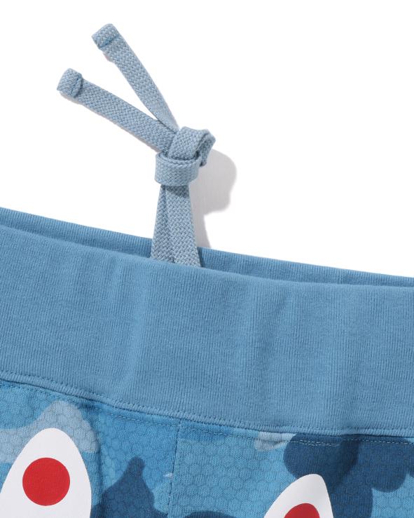 כחול בהיר A Bathing Ape 644LV127 גברים מכנסי זיעה קצרים של כריש כריש חלת דבש