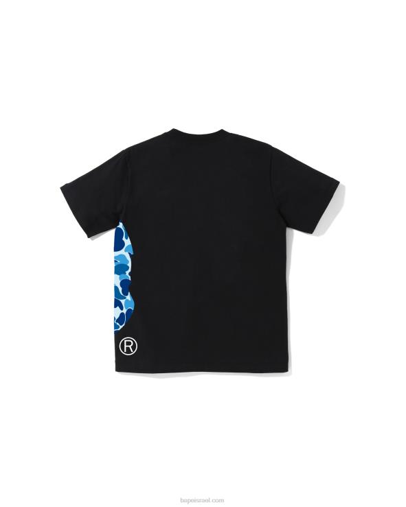 שָׁחוֹר A Bathing Ape 644LV1281 ילדים abc camo side big head tee jr
