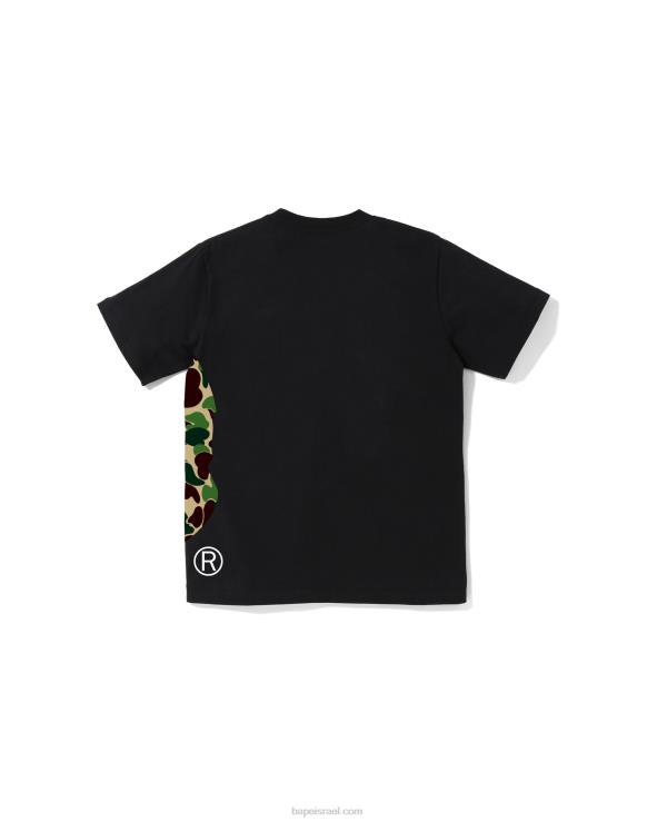 שָׁחוֹר A Bathing Ape 644LV1282 ילדים abc camo side big head tee jr
