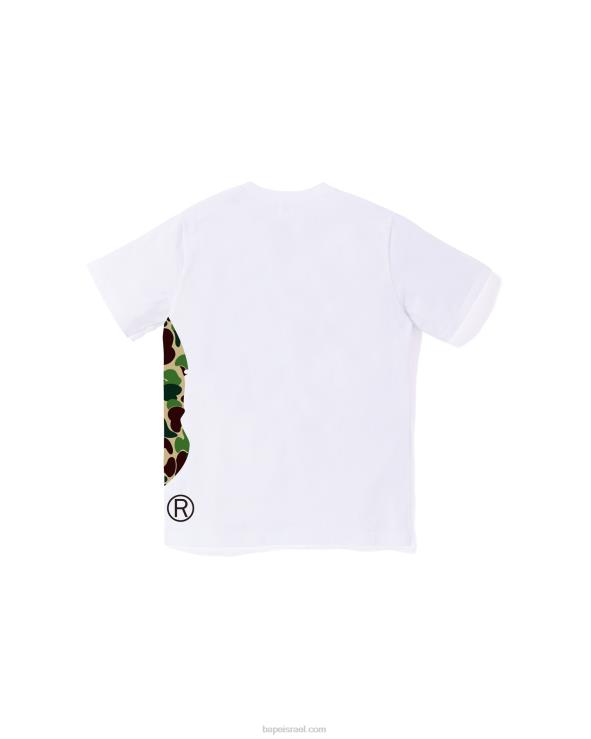לבן A Bathing Ape 644LV1285 ילדים abc camo side big head tee jr