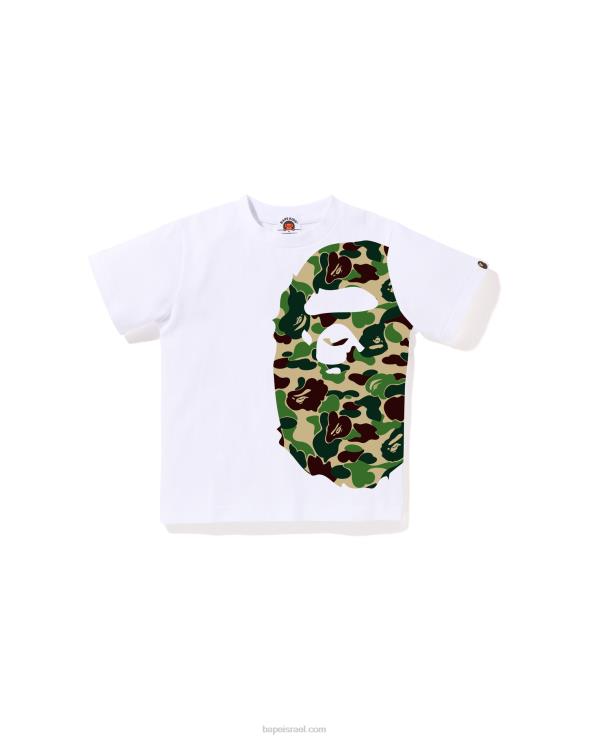 לבן A Bathing Ape 644LV1293 ילדים T-shirt עם ראש גדול בצד abc camo
