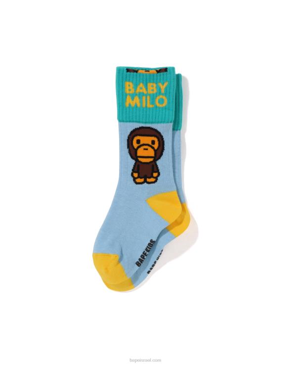 כחול בהיר A Bathing Ape 644LV1306 ילדים גרביים עם חפתים של תינוק מילו