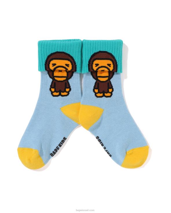 כחול בהיר A Bathing Ape 644LV1306 ילדים גרביים עם חפתים של תינוק מילו