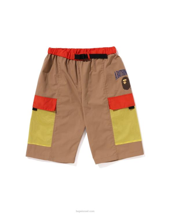 בז' A Bathing Ape 644LV1308 ילדים מכנסי כיס מרשת