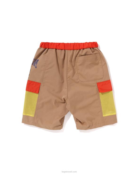 בז' A Bathing Ape 644LV1310 ילדים מכנסי כיס מרשת