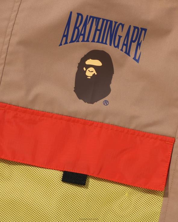 בז' A Bathing Ape 644LV1310 ילדים מכנסי כיס מרשת
