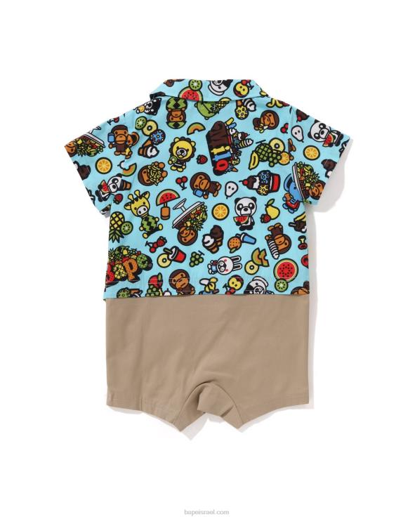 כחול בהיר A Bathing Ape 644LV1312 ילדים בייבי מילו חולצת פירות מעורבים בשכבות