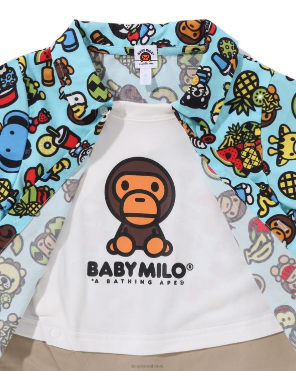 כחול בהיר A Bathing Ape 644LV1312 ילדים בייבי מילו חולצת פירות מעורבים בשכבות