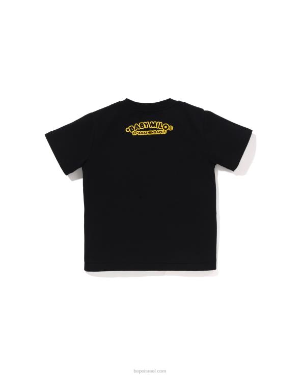 שָׁחוֹר A Bathing Ape 644LV1315 ילדים טי הדפס אפוד דיג בייבי מילו