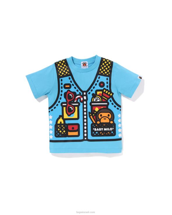 כחול בהיר A Bathing Ape 644LV1316 ילדים טי הדפס אפוד דיג בייבי מילו