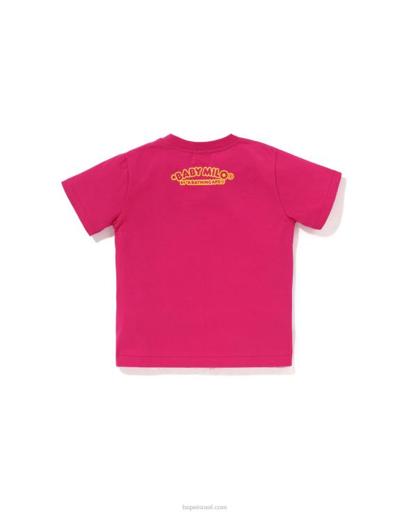 ורד קרמין A Bathing Ape 644LV1318 ילדים טי הדפס אפוד דיג בייבי מילו
