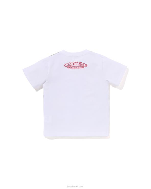 לבן A Bathing Ape 644LV1320 ילדים טי הדפס אפוד דיג בייבי מילו