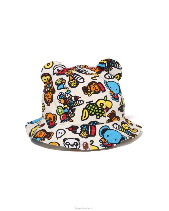 צבע שמנת A Bathing Ape 644LV1322 ילדים כובע פירות מעורב בייבי מילו