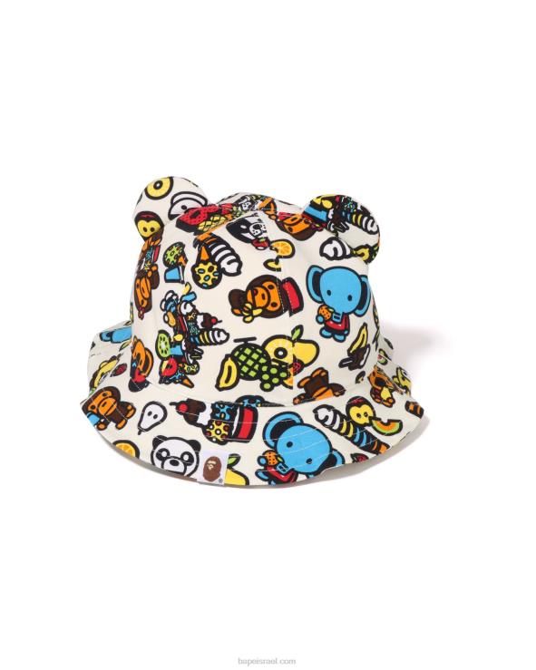 צבע שמנת A Bathing Ape 644LV1322 ילדים כובע פירות מעורב בייבי מילו