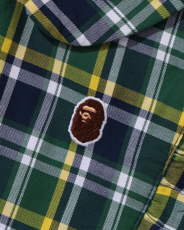 צבא ירוק A Bathing Ape 644LV1326 ילדים צווארון עגול מיני צ'ק אחד
