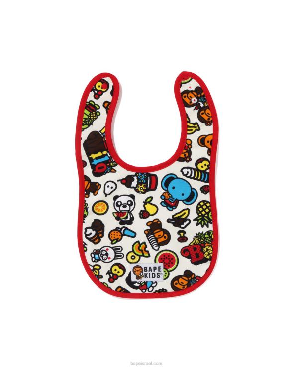 צבע שמנת A Bathing Ape 644LV1332 ילדים ביבי מילו סינר פירות מעורב