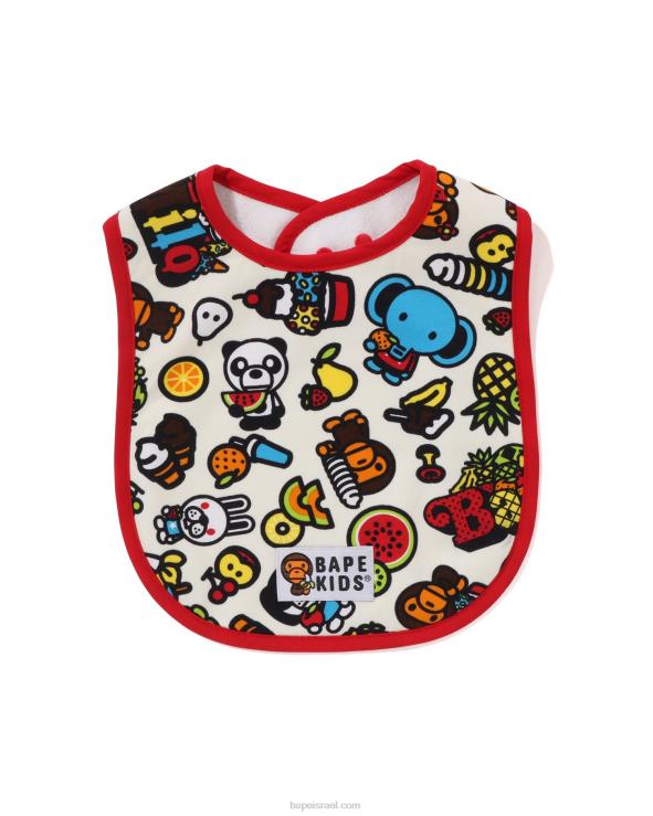 צבע שמנת A Bathing Ape 644LV1332 ילדים ביבי מילו סינר פירות מעורב