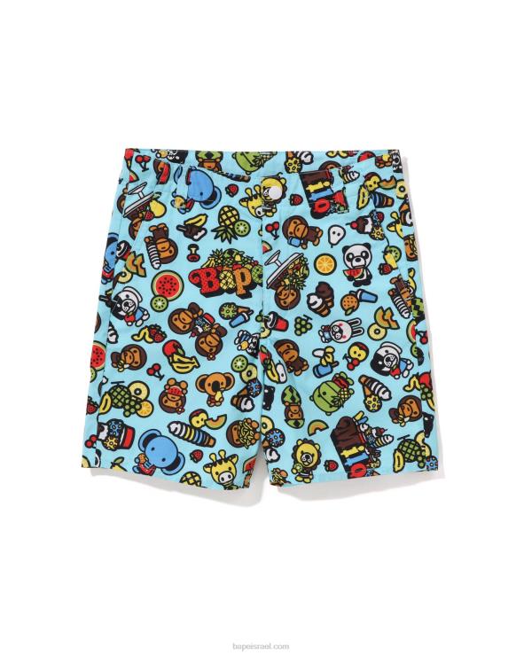 כחול בהיר A Bathing Ape 644LV1337 ילדים מכנסי פירות מעורבים של בייבי מילו
