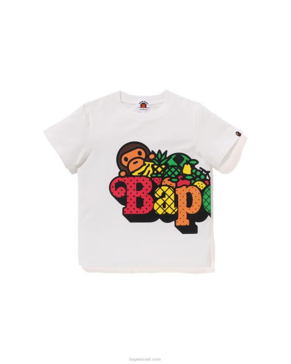 לבן A Bathing Ape 644LV1340 ילדים טי פרי בייבי מילו