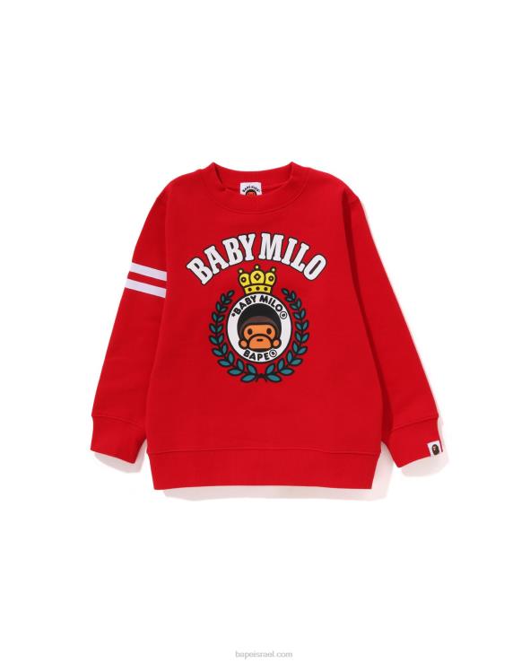 אדום בהיר A Bathing Ape 644LV1343 ילדים צווארון צווארון של סמל תינוק מילו