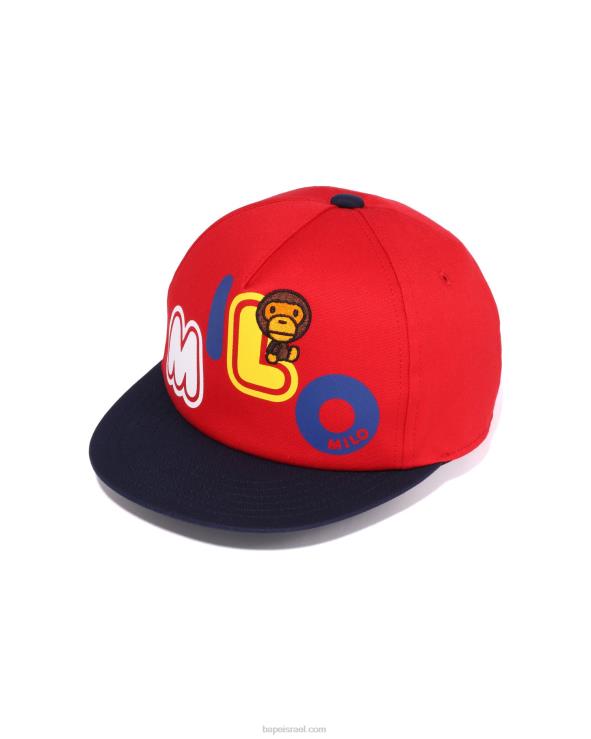 אדום בהיר A Bathing Ape 644LV1345 ילדים כובע גופן baby milo