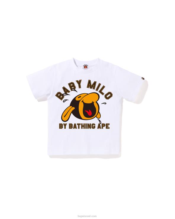 לבן A Bathing Ape 644LV1351 ילדים טי בייבי מילו קלאסי