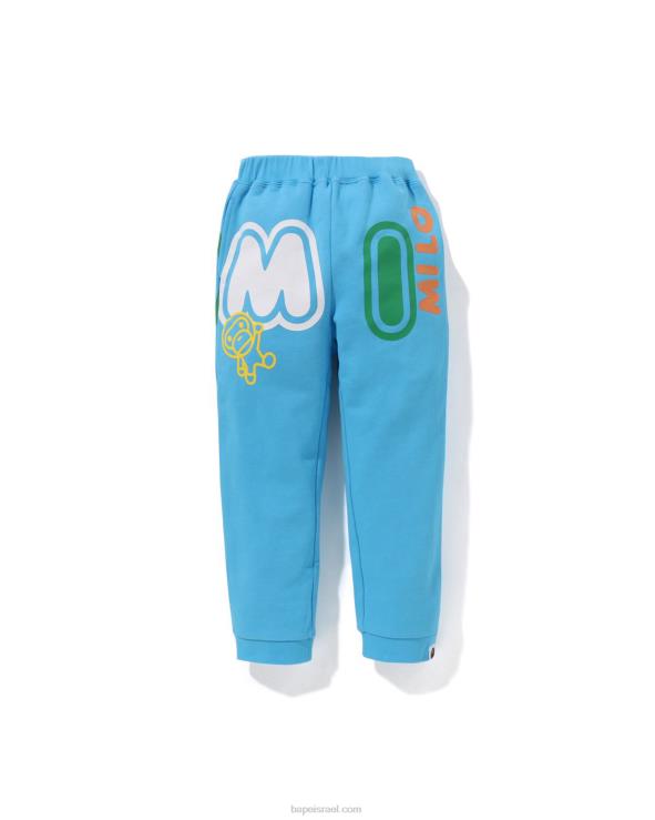 כְּחוֹל A Bathing Ape 644LV1355 ילדים מכנסי טרנינג בגופן בייבי מילו