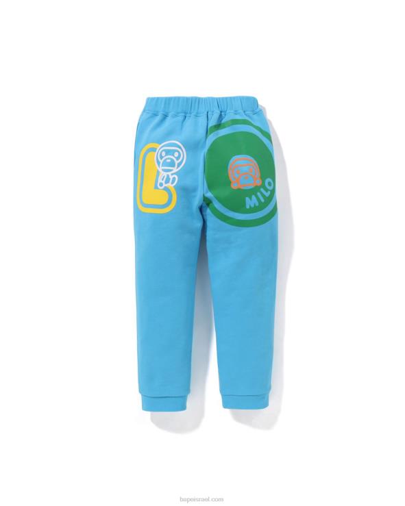 כְּחוֹל A Bathing Ape 644LV1355 ילדים מכנסי טרנינג בגופן בייבי מילו