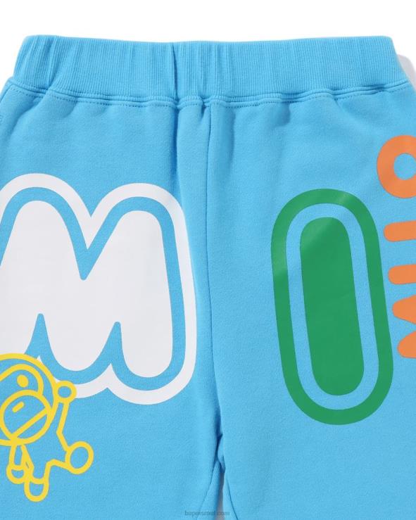 כְּחוֹל A Bathing Ape 644LV1355 ילדים מכנסי טרנינג בגופן בייבי מילו