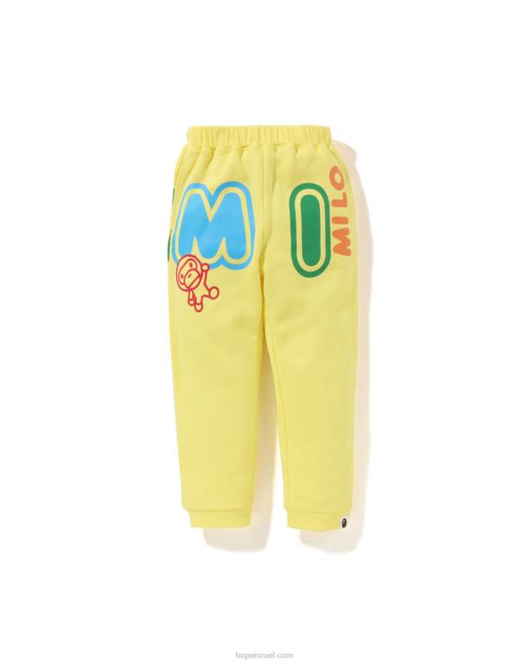 צהוב A Bathing Ape 644LV1356 ילדים מכנסי טרנינג בגופן בייבי מילו
