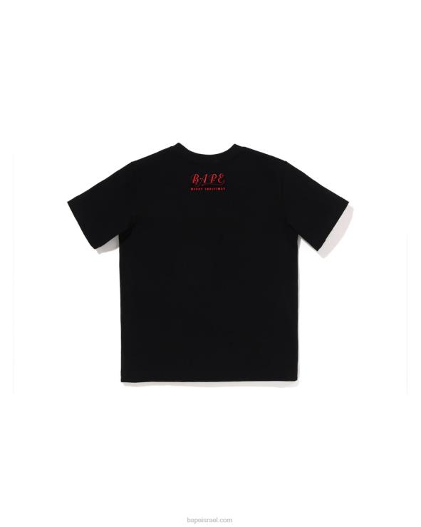 שָׁחוֹר A Bathing Ape 644LV1357 ילדים טי ראש חג המולד