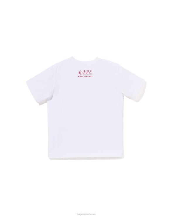 לבן A Bathing Ape 644LV1358 ילדים טי ראש חג המולד