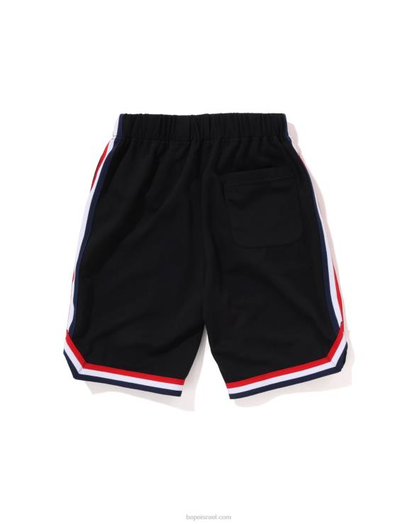 שָׁחוֹר A Bathing Ape 644LV1359 ילדים מכנסי כדורסל עם הדפסים רבים