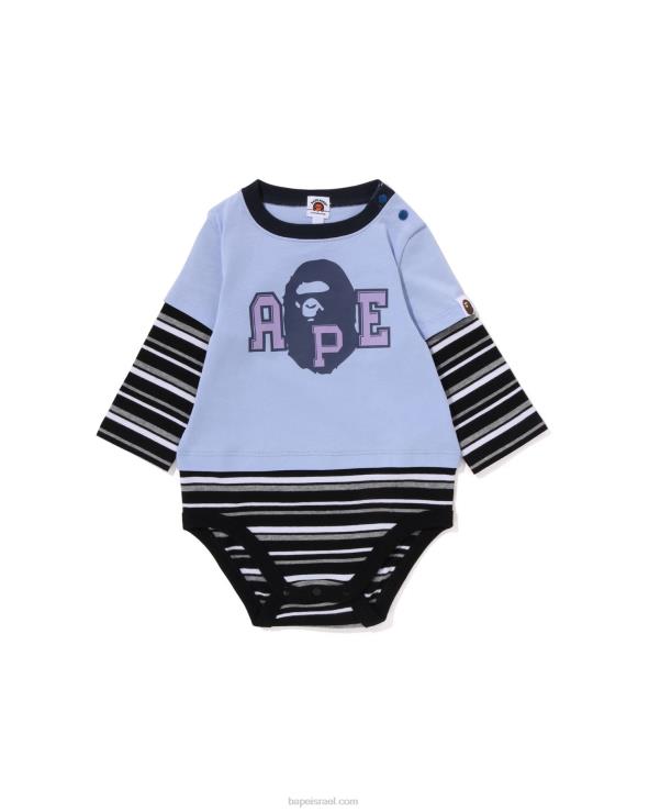 כְּחוֹל A Bathing Ape 644LV1367 ילדים בגד גוף בשכבות ראש חישוק