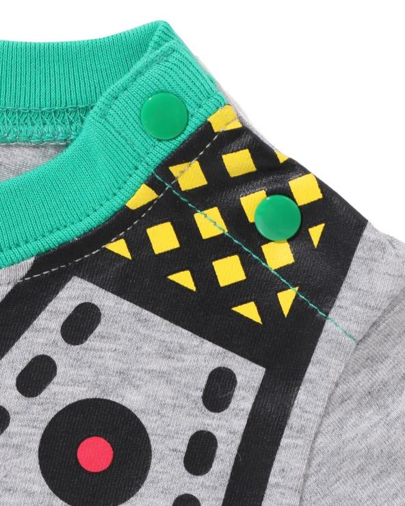 אפור A Bathing Ape 644LV1377 ילדים בגד גוף בהדפס אפוד מילו לתינוק