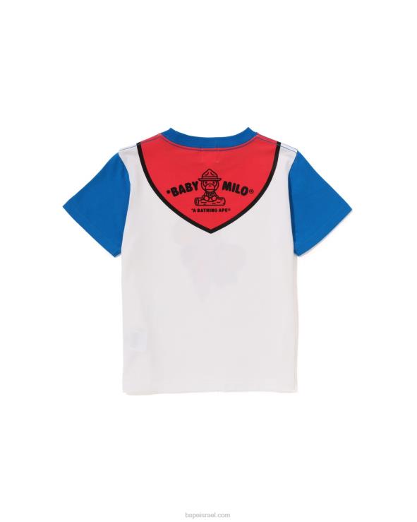 כְּחוֹל A Bathing Ape 644LV1378 ילדים חולצת הדפסה של ראש הצופים של התינוק מילו
