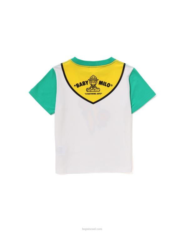 ירוק טווס A Bathing Ape 644LV1379 ילדים חולצת הדפסה של ראש הצופים של התינוק מילו