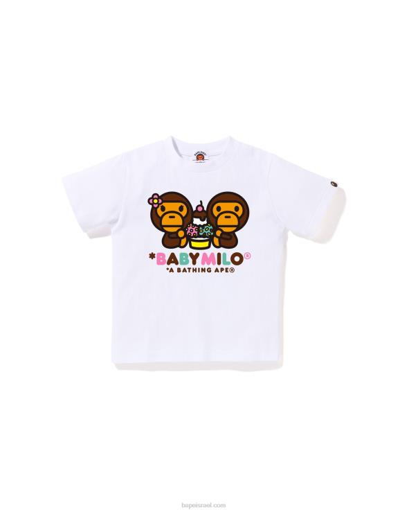 לבן A Bathing Ape 644LV1383 ילדים בייבי מילו תערובת פירות מילו וליסה טי