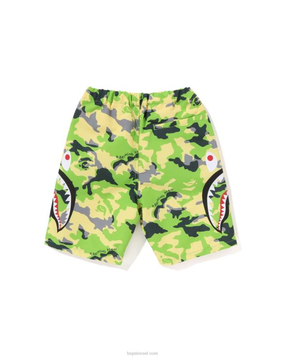 צבא ירוק A Bathing Ape 644LV1387 ילדים מכנסי חוף כרישים בצד יער camo