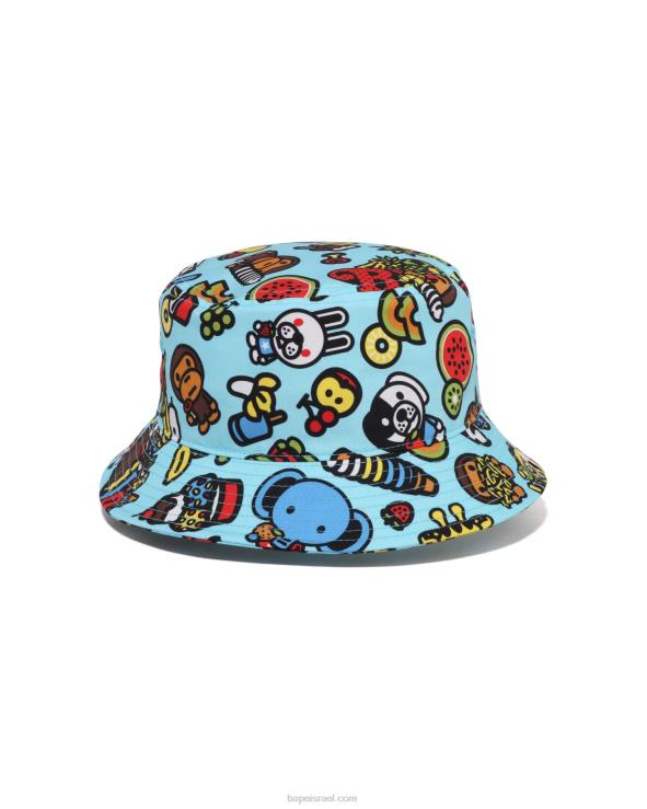 כחול בהיר A Bathing Ape 644LV1388 ילדים כובע דלי פירות מעורבים בייבי מילו