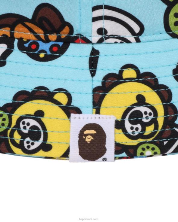כחול בהיר A Bathing Ape 644LV1388 ילדים כובע דלי פירות מעורבים בייבי מילו
