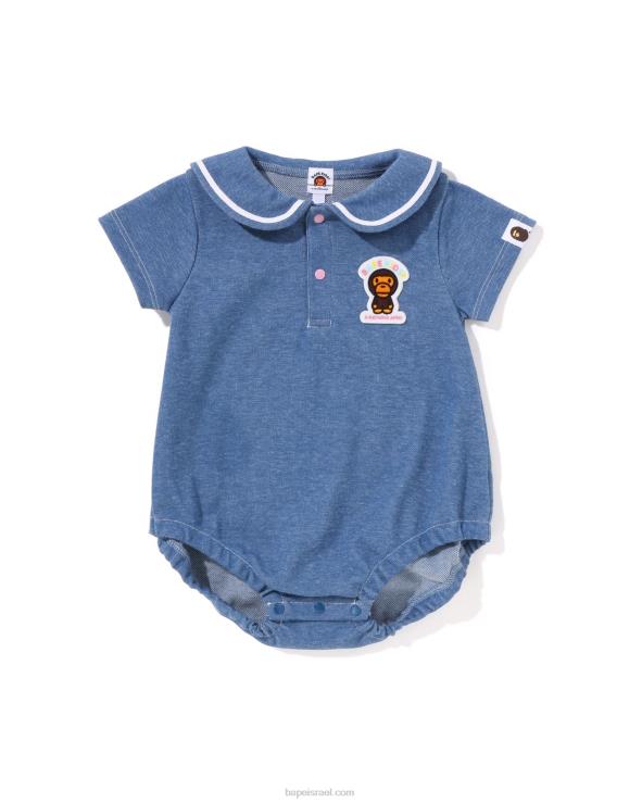 דֵנִים A Bathing Ape 644LV1400 ילדים בייבי מיילו ג'רסי ג'ינס צווארון מלחים