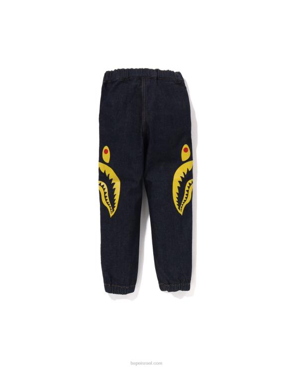 דֵנִים A Bathing Ape 644LV1405 ילדים מכנסי ג'ינס של כריש בצד