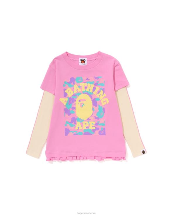 וָרוֹד A Bathing Ape 644LV1407 ילדים חולצה עם שכבות עם סלסולים