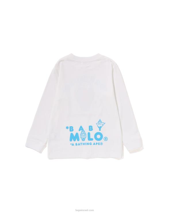 לבן A Bathing Ape 644LV1409 ילדים חולצת גלידה של בייבי מילו