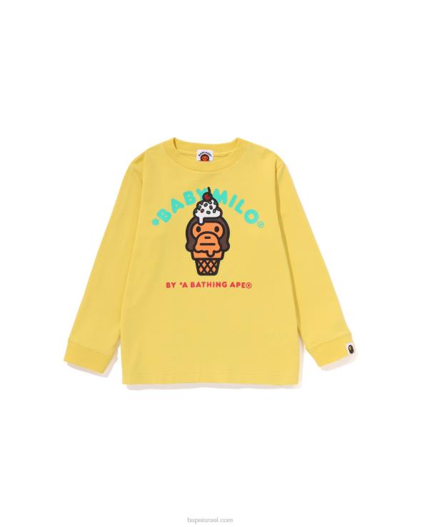 צהוב A Bathing Ape 644LV1410 ילדים חולצת גלידה של בייבי מילו