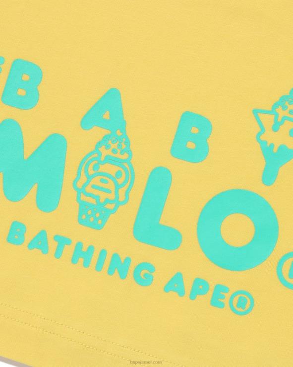 צהוב A Bathing Ape 644LV1410 ילדים חולצת גלידה של בייבי מילו